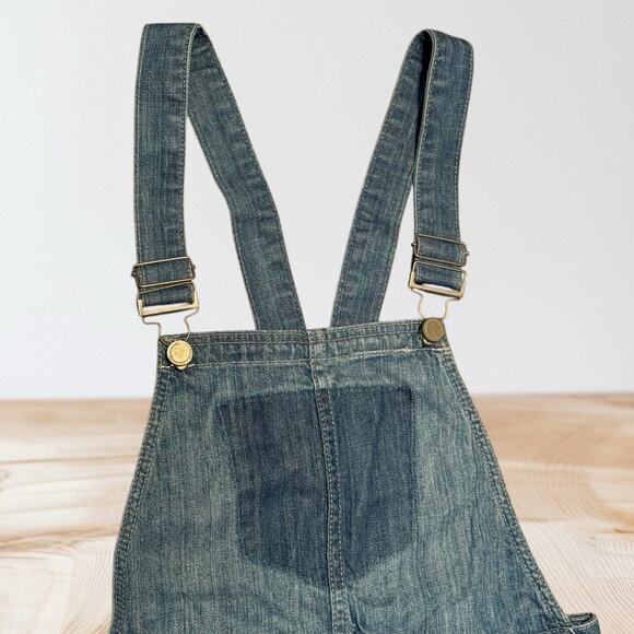 Blank NYC Distressed Frayed Denim Shortalls Size 25 Bibs Womens 100% Cotton Fun - Picture 3 of 10
